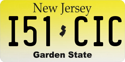 NJ license plate I51CIC