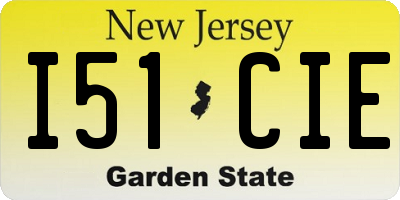 NJ license plate I51CIE
