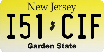 NJ license plate I51CIF