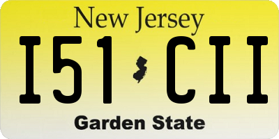 NJ license plate I51CII