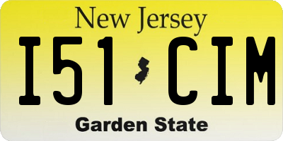 NJ license plate I51CIM