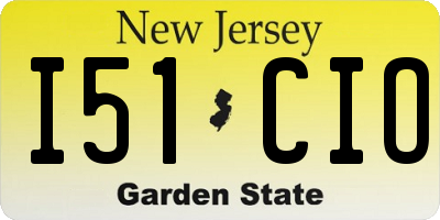 NJ license plate I51CIO