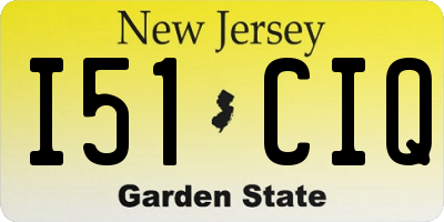 NJ license plate I51CIQ