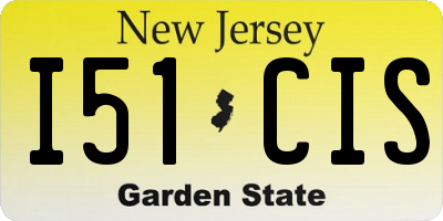NJ license plate I51CIS