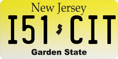 NJ license plate I51CIT