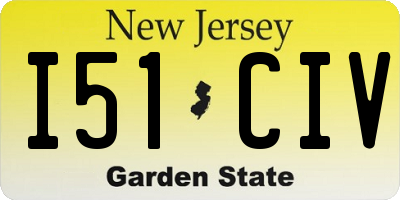 NJ license plate I51CIV