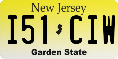 NJ license plate I51CIW