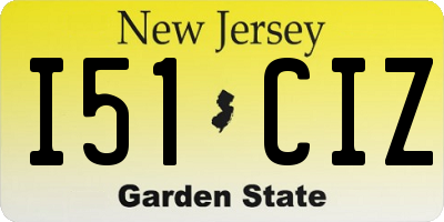 NJ license plate I51CIZ