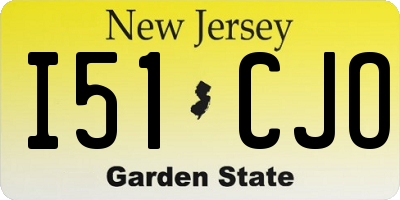 NJ license plate I51CJO