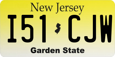 NJ license plate I51CJW