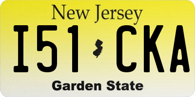 NJ license plate I51CKA