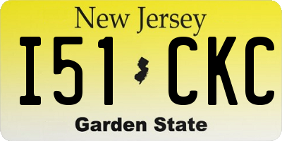 NJ license plate I51CKC