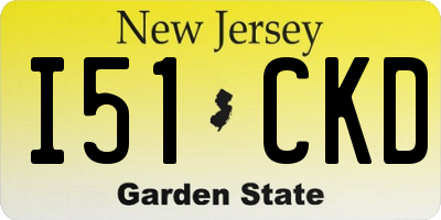 NJ license plate I51CKD