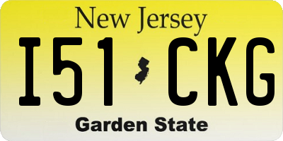 NJ license plate I51CKG
