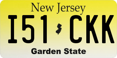 NJ license plate I51CKK