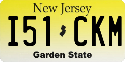 NJ license plate I51CKM
