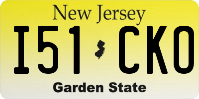 NJ license plate I51CKO