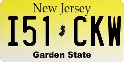 NJ license plate I51CKW