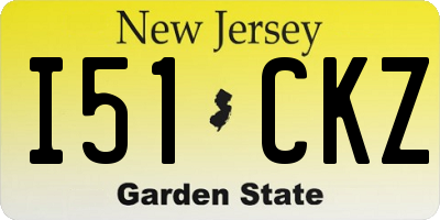 NJ license plate I51CKZ