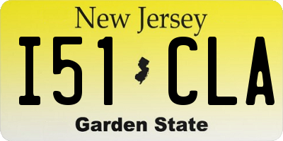 NJ license plate I51CLA