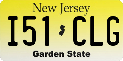 NJ license plate I51CLG