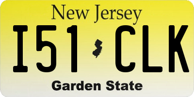 NJ license plate I51CLK