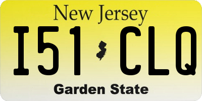 NJ license plate I51CLQ