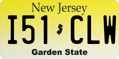 NJ license plate I51CLW