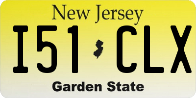 NJ license plate I51CLX