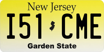 NJ license plate I51CME