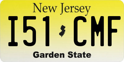NJ license plate I51CMF