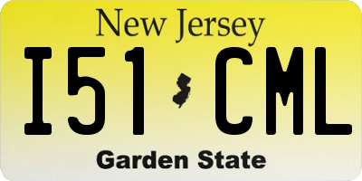 NJ license plate I51CML