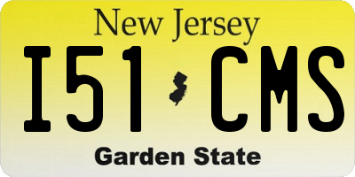 NJ license plate I51CMS