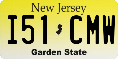 NJ license plate I51CMW