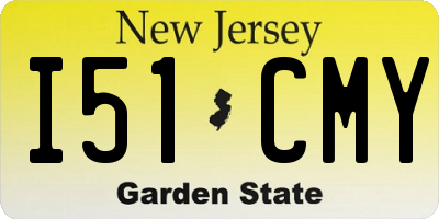 NJ license plate I51CMY