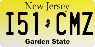 NJ license plate I51CMZ