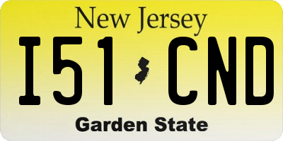NJ license plate I51CND