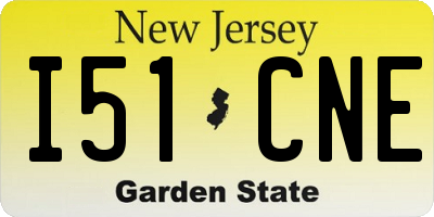 NJ license plate I51CNE