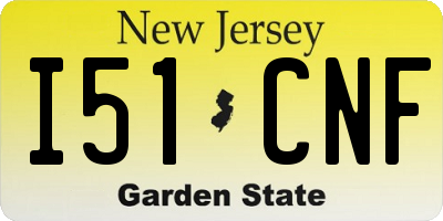 NJ license plate I51CNF