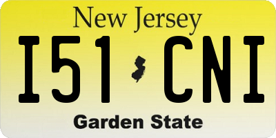 NJ license plate I51CNI
