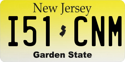 NJ license plate I51CNM