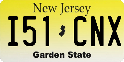 NJ license plate I51CNX
