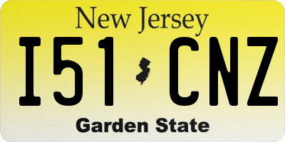 NJ license plate I51CNZ