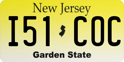 NJ license plate I51COC
