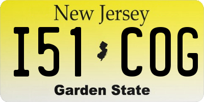 NJ license plate I51COG