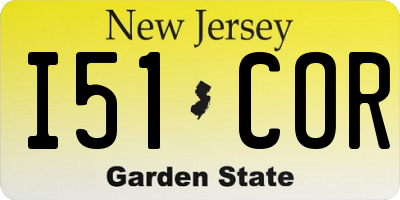 NJ license plate I51COR