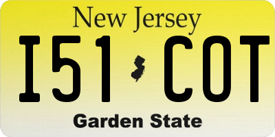 NJ license plate I51COT