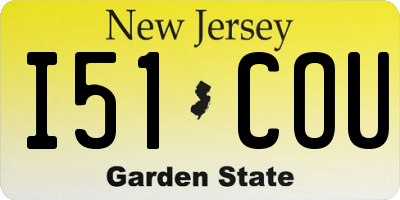 NJ license plate I51COU