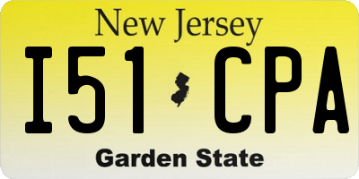 NJ license plate I51CPA