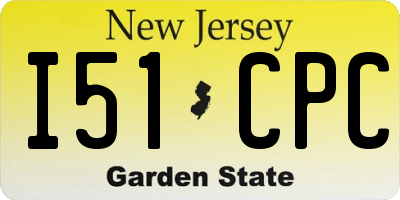 NJ license plate I51CPC